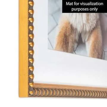 ArtToFrames 8x10 Gold Picture Frame with Beaded Design