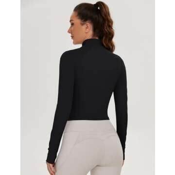 Ivicoer Lightweight Cropped Workout Jacket with Thumb Holes