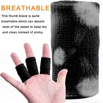 Finger Sleeves , Thumb Splint Brace For Finger Support, Breathable Elastic Finger tape, Compression pression Protector For Reliving Pain, Triggger Finger, Compression Aid For Sports, 10PCS (black)