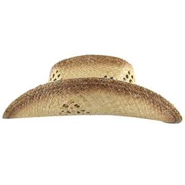 MINAKOLIFE Men's & Women's Western Style Cowboy/Cowgirl Straw Hat (Shell Beads)