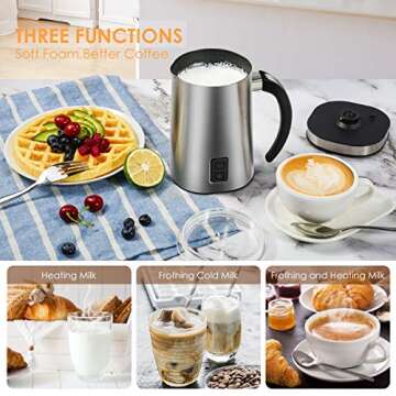 REDMOND Milk Frothers,Automatic Hot and Cold Foam Maker,Electric Milk Steamer, Milk Frother for Coffee, Hot Chocolates, Latte, Cappuccino,Milk Warmer Heater with Whisk,500 W,MF007