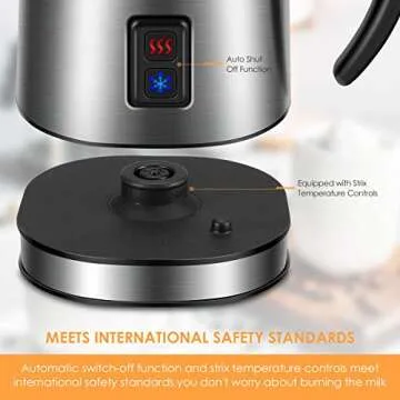 REDMOND Milk Frothers,Automatic Hot and Cold Foam Maker,Electric Milk Steamer, Milk Frother for Coffee, Hot Chocolates, Latte, Cappuccino,Milk Warmer Heater with Whisk,500 W,MF007