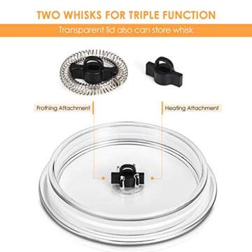 REDMOND Milk Frothers,Automatic Hot and Cold Foam Maker,Electric Milk Steamer, Milk Frother for Coffee, Hot Chocolates, Latte, Cappuccino,Milk Warmer Heater with Whisk,500 W,MF007