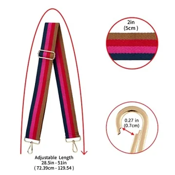 ZOOEASS Wide Shoulder Strap Adjustable Replacement Belt Crossbody Canvas Bag Handbag (wide: 1.97"(5CM) Color8)