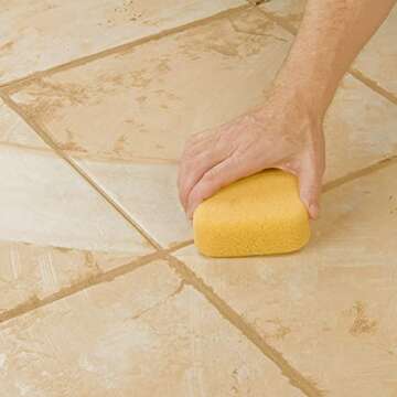 QEP 70005Q-6D 7.5 Inch x 5.5 Inch x 1.875 Inch Grouting, Cleaning and Washing Sponge, X-Large, 6-Pack, 6 Pack, Yellow, 6 Count