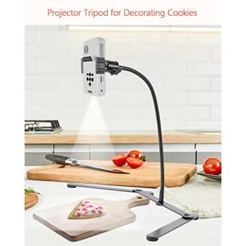 AFAXINRIE Adjustable Phone Tripod, Overhead Phone Mount, Tabletop Tripod for Cookie Decorating and T...