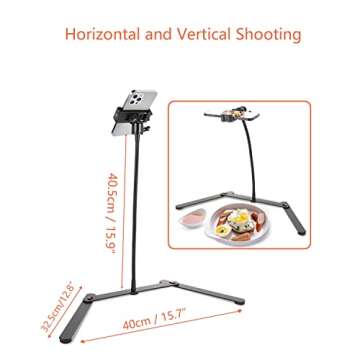 AFAXINRIE Adjustable Phone Tripod, Overhead Phone Mount, Tabletop Tripod for Cookie Decorating and Teaching Online Live Streaming and Showing Drawing Sketching Cooking