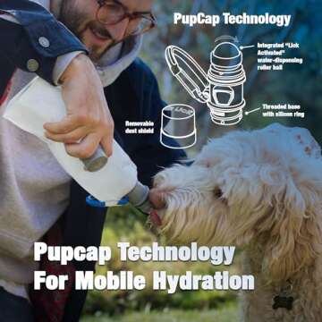 Vapur Collapsible Dog Water Bottle With Patented Lick Activated Design, Portable Hydration Water Dispenser for Walks, Hikes, and Travel, 23 Ounce, Whiteout, Pack of 1