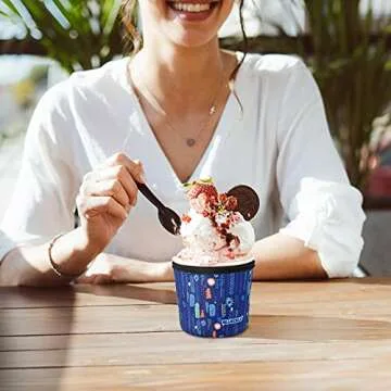 Cactus Pattern Pint Ice Cream Sleeves with Spoon Holder