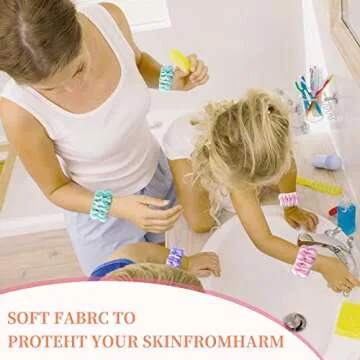 12Pcs Women's Face Washing Wristbands Wrist Towels for Washing Face, Microfiber Wrist Bands for Washing Face, Reusable Absorbent Wrist Spa Washband, Prevent Water from Spilling Down Your Arms (B)