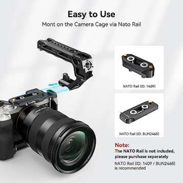 SmallRig Lightweight NATO Top Handle - Quick Release NATO Grip for DSLR Camera Cage - Universal Top ...