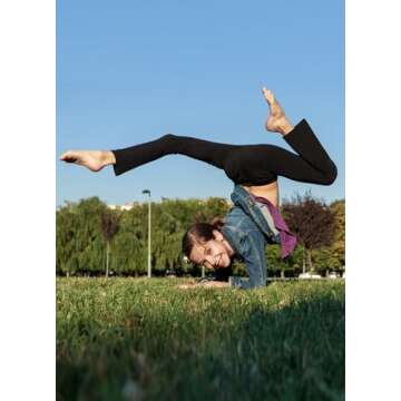 BALEAF Girls' Flare Leggings Bell Bottom Pants Yoga Dance Kids Cute Cross High Waist Bootcut Pants with Pockets Black M