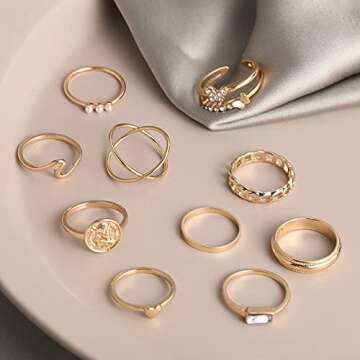 iF YOU 30 Pcs Vintage Gold Knuckle Rings Set, Boho Butterfly Snake Stackable Finger Rings for Women, Midi Ring Pack