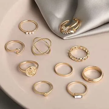 iF YOU 30 Pcs Vintage Gold Knuckle Rings Set, Boho Butterfly Snake Stackable Finger Rings for Women, Midi Ring Pack