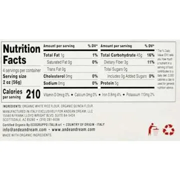 Andean Dream Gluten Free Quinoa Pasta - 8 Oz Pack of 12