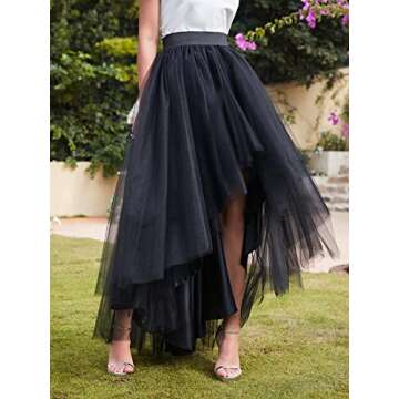 High Low Tulle Skirt for Wedding Party Prom and Cocktail