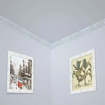 NeatiEase Flexible Molding Trim Wall Trim Self Adhesive, 16.4 Feet Peel and Stick Mirror Frame Border, Waterproof Bathroom Decor, Home Decor (Gold)