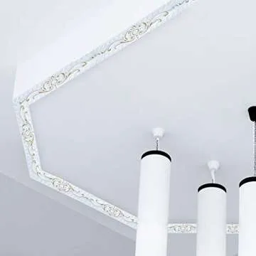 NeatiEase Flexible Molding Trim Wall Trim Self Adhesive, 16.4 Feet Peel and Stick Mirror Frame Border, Waterproof Bathroom Decor, Home Decor (Gold)