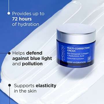 Andalou Naturals Deep Hydration Face Moisturizer, Multi-Correcting Cream, Day & Night Moisturizer fo...