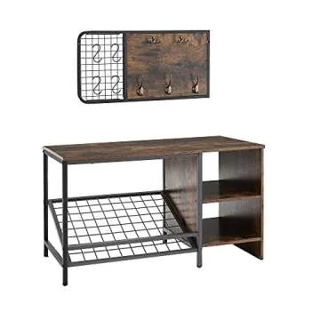 GOOD & GRACIOUS Coat Rack Shoe Bench for Entryway Organization