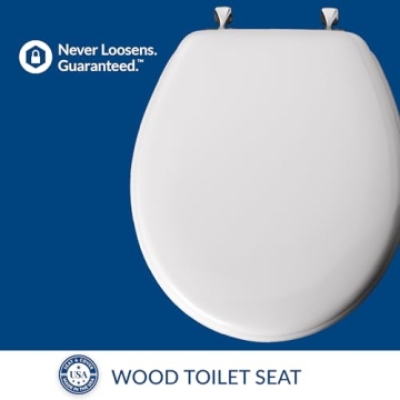 Durable MAYFAIR Edgewater Toilet Seat with Chrome Hinges