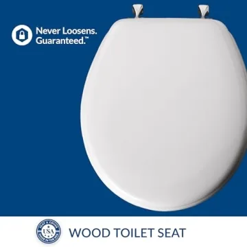 Durable MAYFAIR Edgewater Toilet Seat with Chrome Hinges