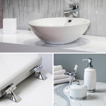 Durable MAYFAIR Edgewater Toilet Seat with Chrome Hinges