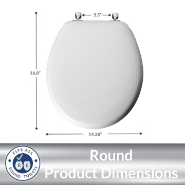 Durable MAYFAIR Edgewater Toilet Seat with Chrome Hinges