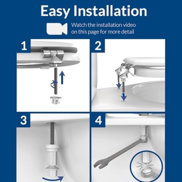 Durable MAYFAIR Edgewater Toilet Seat with Chrome Hinges