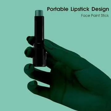 BADCOLOR Green Face Body Paint Stick, St Patrick's Day Blendable Eye Black Deep Green Face Painting Kit for Sports Camo, Halloween SFX Makeup Cosplay Joker Zombie Vampire Costume Parties