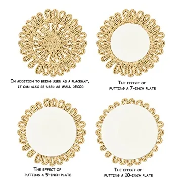 Boho Rattan Placemats Set of 6 Rustic Elegance for Dining