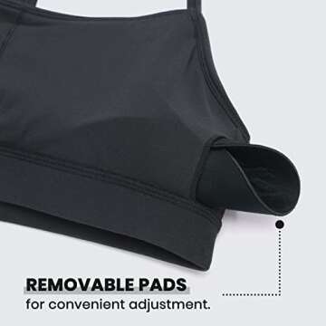 CRZ YOGA Butterluxe Womens Y Back Sports Bra - Padded Racerback Low Impact Spaghetti Thin Strap Workout Yoga Top Melanite Small