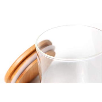 Lawei 4 Pack Glass Storage Jars with Airtight Bamboo Lids, 18.6 OZ Clear Glass Kitchen Canisters Food Storage Container for Dry Goods, Serving Tea, Coffee, Spice, Candy, Cookie