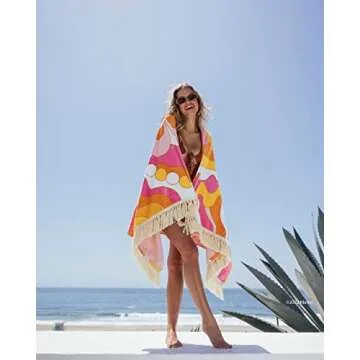 FUNBOY & Barbie Dream Oversized Beach Towel with Fringe