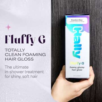 Fluffy G Hair Gloss by Hally Hair, (Clear) - 3.4 fl oz - Hair Glaze for Color-Treated, Fine, Dry & F...