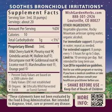 WishGarden Serious Cough Soothing & Quieting Herbal Remedy - Fast-Acting 4oz