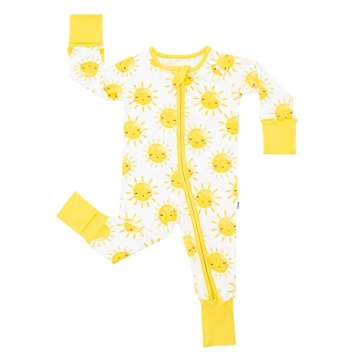 Little Sleepies Zippy Baby & Toddler Pajamas: Sunshine Print with Cuffs, 2-Way Zipper