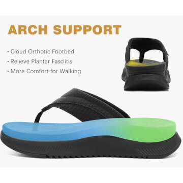 ONCAI Orthopedic Flip Flops Women with Arch Support for Comfortable Summer Wear
