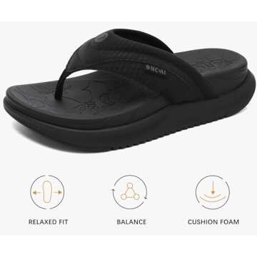 ONCAI Women's Orthopedic Flip Flops with Arch Support