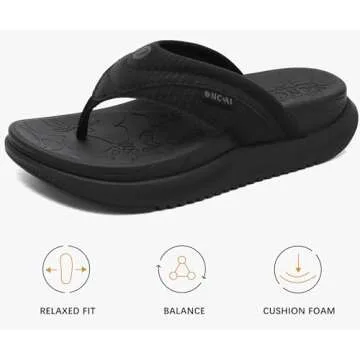 ONCAI Women's Orthopedic Flip Flops with Arch Support