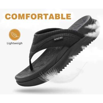 ONCAI Women's Orthopedic Flip Flops with Arch Support