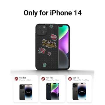 Pinit Personalized DIY Case for iPhone 14 with 6 Pins/Charms in This Bundle, Heat-Dissipation, [Mili...