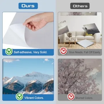 HIRESC 6 Pack Art Acoustic Panels Sound Proof Foam for Walls, 72X48 Inches Decorative Sound Absorbing Panels for Bedroom, Adhesive Included, Glaciers