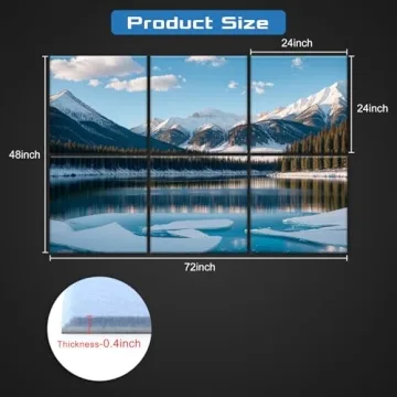 HIRESC 6 Pack Art Acoustic Panels Sound Proof Foam for Walls, 72X48 Inches Decorative Sound Absorbing Panels for Bedroom, Adhesive Included, Glaciers