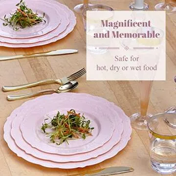 Elegant Vintage Disposable Dinnerware Set for 10