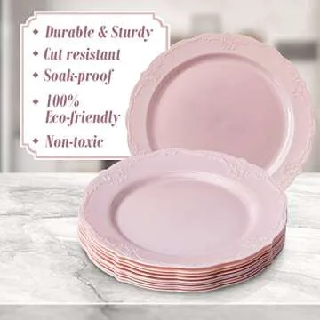 Elegant Vintage Disposable Dinnerware Set for 10