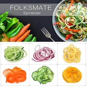Folksmate Spiralizer Vegetable Slicer for Healthy Pasta