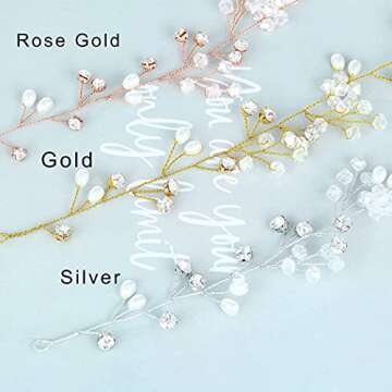 Yean Wedding Hair Vine Long Bridal Headband Hair Accessories for Bride and Bridesmaid (100cm / 39.3i...