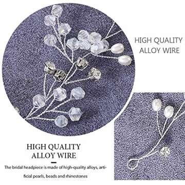 Yean Wedding Hair Vine Long Bridal Headband Hair Accessories for Bride and Bridesmaid (100cm / 39.3inches) (Silver)