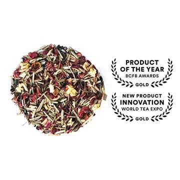 JusTea PURPLE RAIN | Loose Leaf Purple Tea | Tin with Hand Carved Tea Spoon | 40+ Cups (2.8oz) | Very Low Caffeine | Award-Winning | Fair Trade | Non-GMO